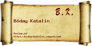 Bóday Katalin névjegykártya