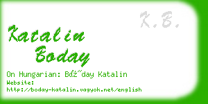 katalin boday business card